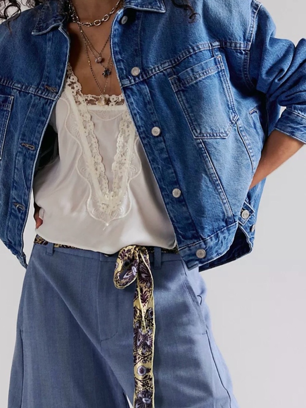 Free People Classic Blue Denim Jacket